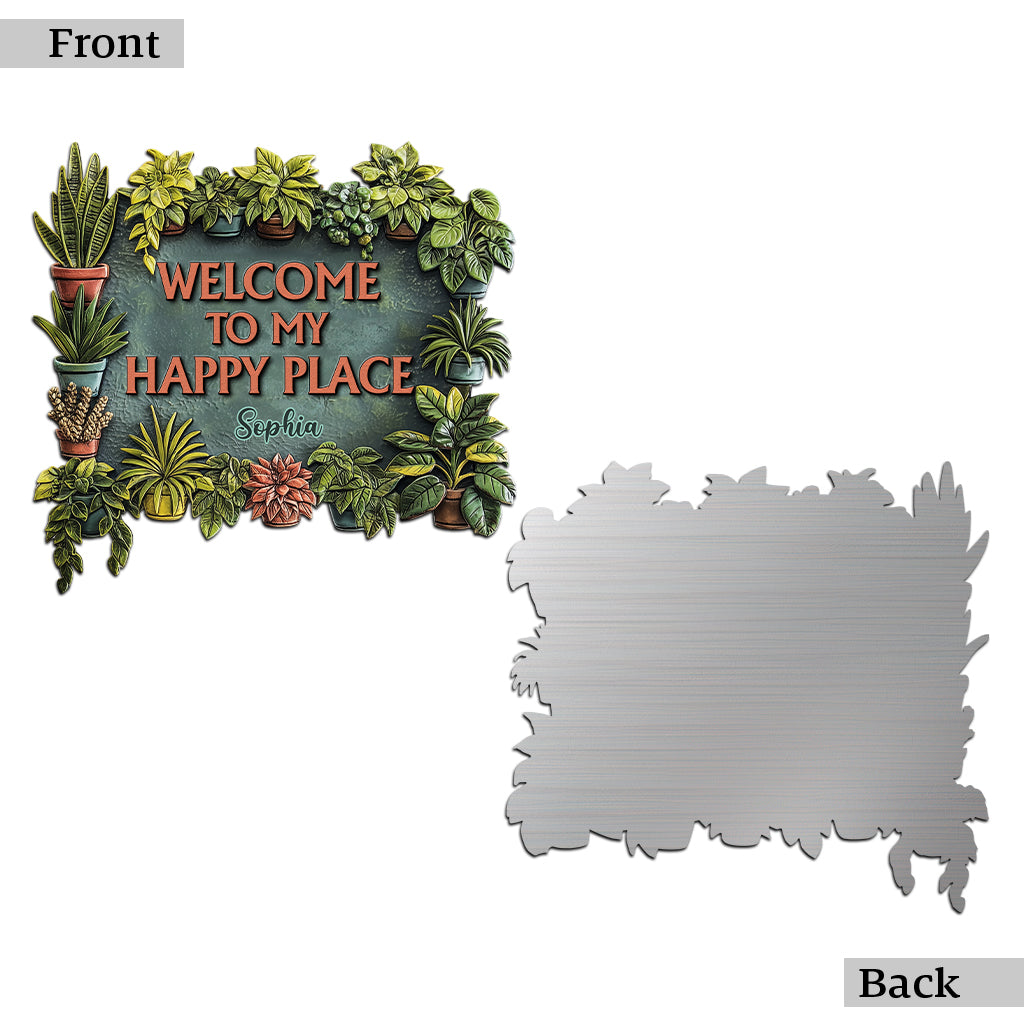 Willkommen in meinem Wohlfühlort – personalisiertes Gartenschild aus Metall
