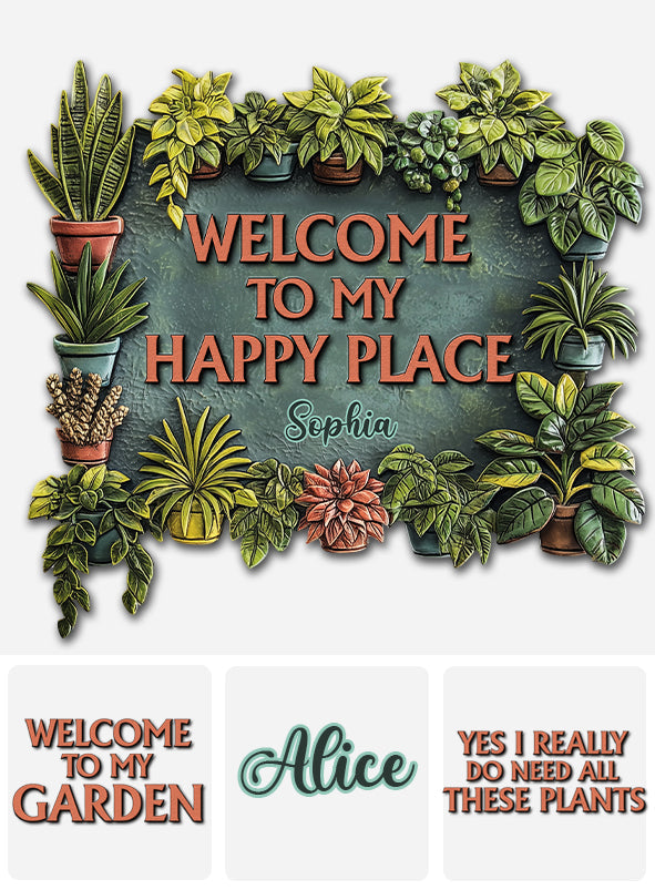 Willkommen in meinem Wohlfühlort – personalisiertes Gartenschild aus Metall