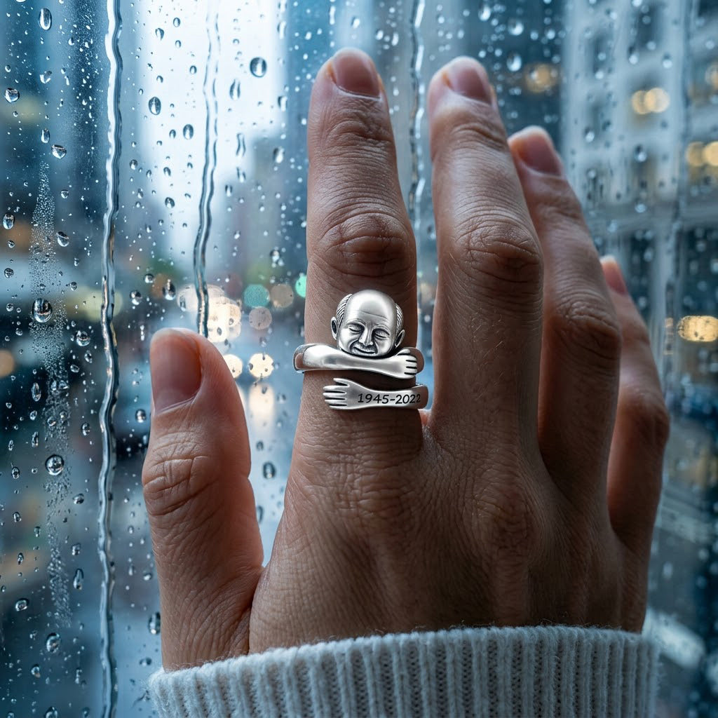 A Hug From Heaven - Personalized Memorial Adjustable Shaped Ring