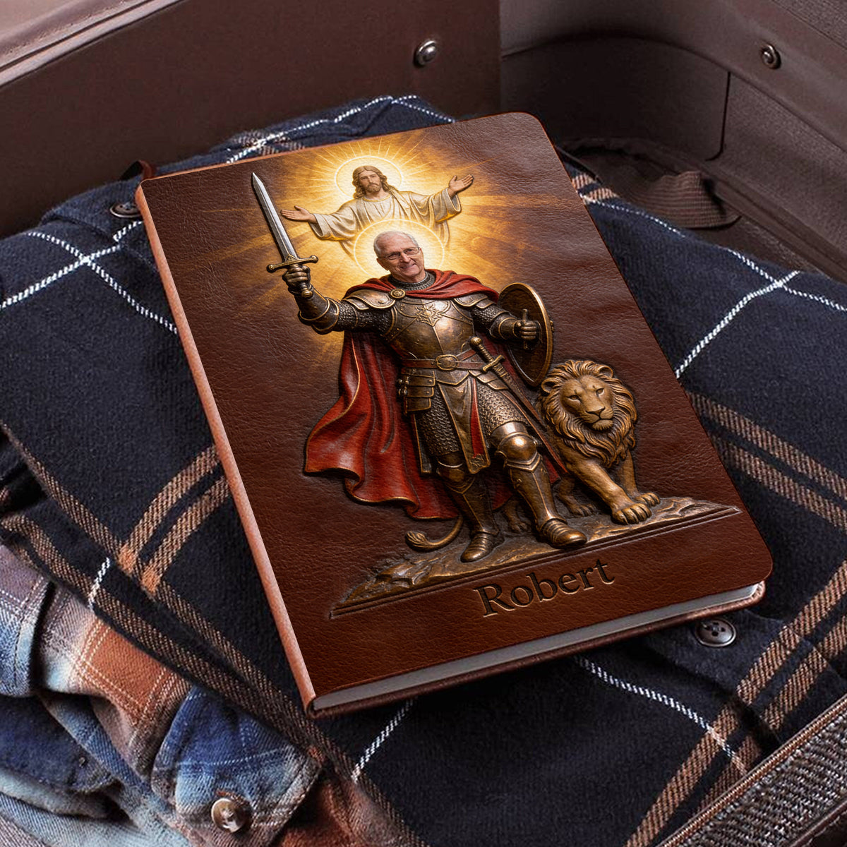 Custom Any Photo - Armor Of God - Personalized Christian Leather Journal