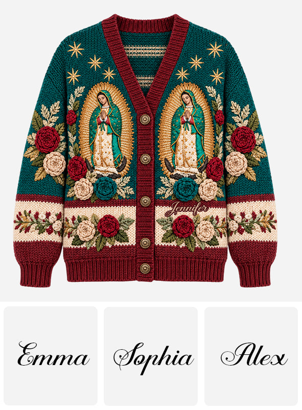 Blessed Mother - Personalized Christian Cardigan Sweater