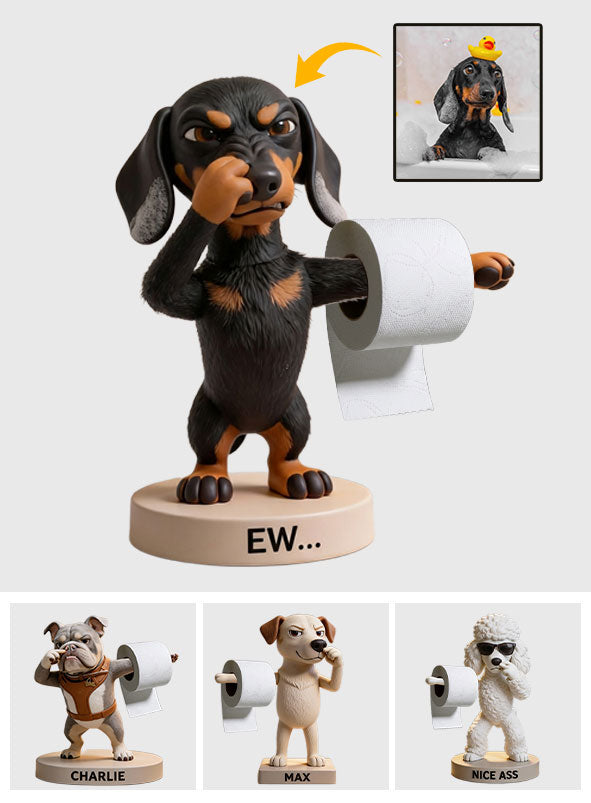 Funny Bathroom Decor - Personalized Dog Custom Shaped Acrylic Plaque