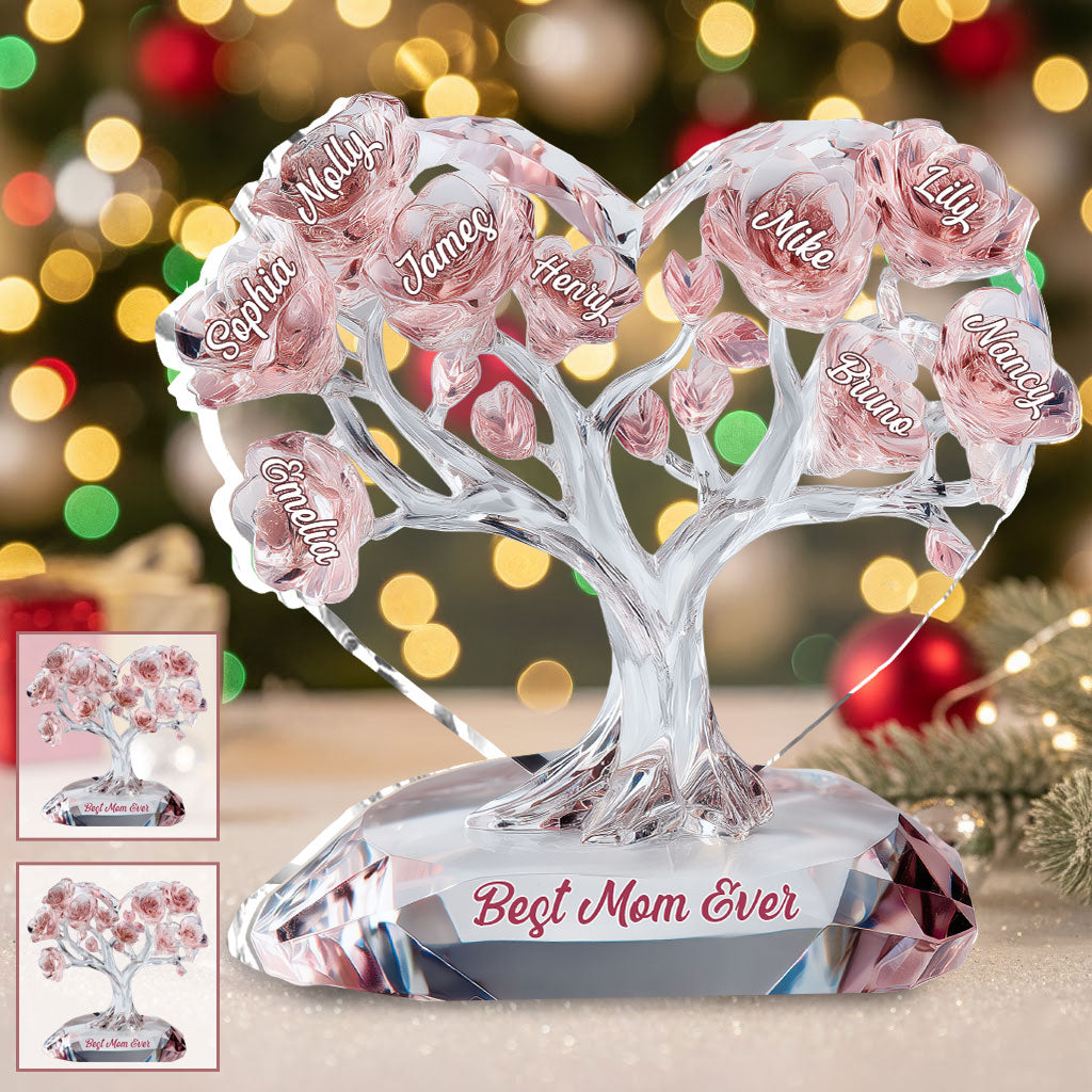 Beste Mama aller Zeiten – Personalisierte Acrylplakette in individueller Form für die Mutter