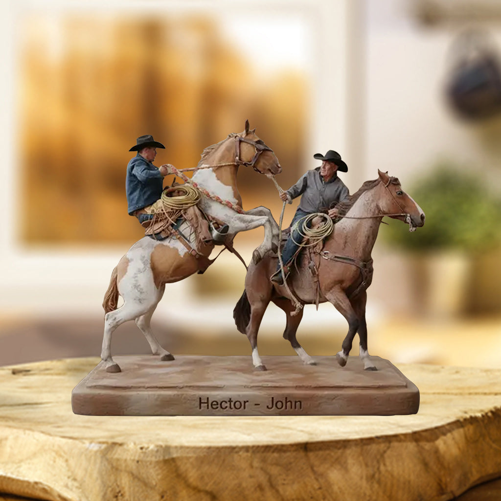 Starke Cowboys – Personalisierte Acrylplakette im Western-Stil