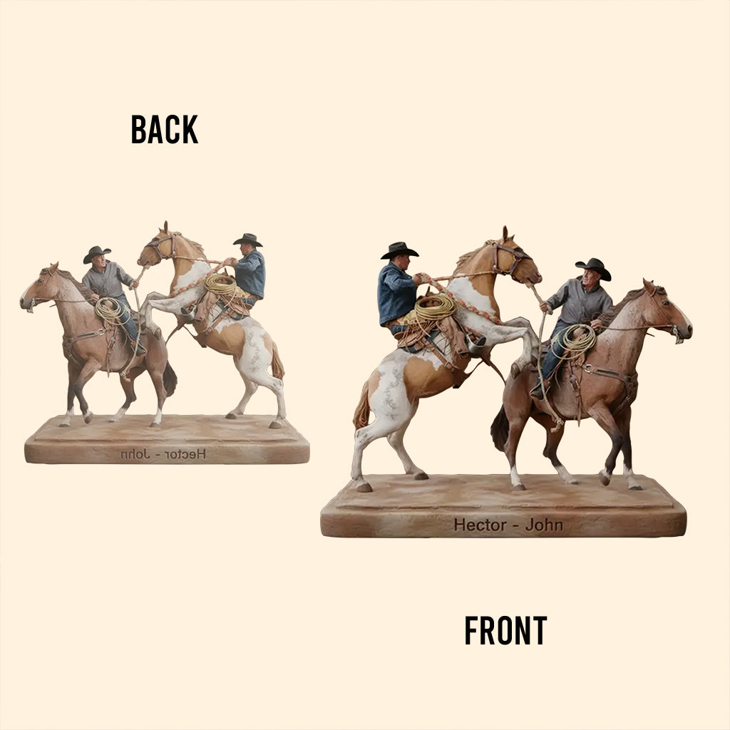 Starke Cowboys – Personalisierte Acrylplakette im Western-Stil