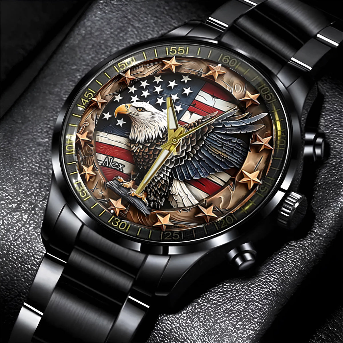 Strong Bald Eagle - Personalized Bald Eagle Hand Watch
