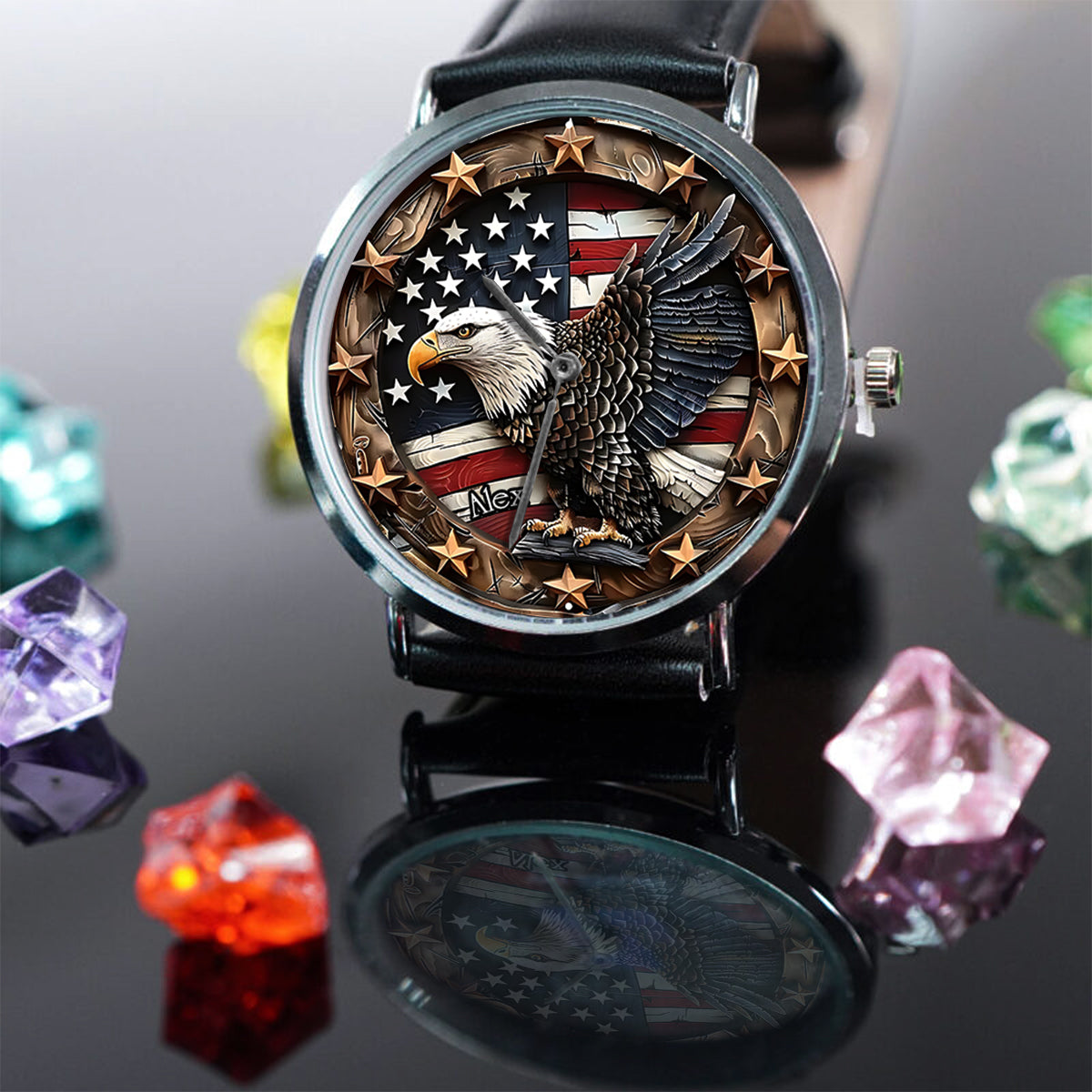 Strong Bald Eagle - Personalized Bald Eagle Hand Watch