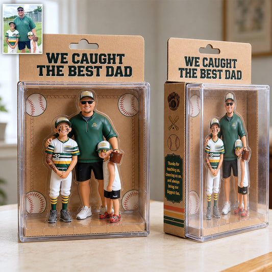 Wir haben den besten Papa gefangen - Personalisierte Acryl-Displaybox für Väter