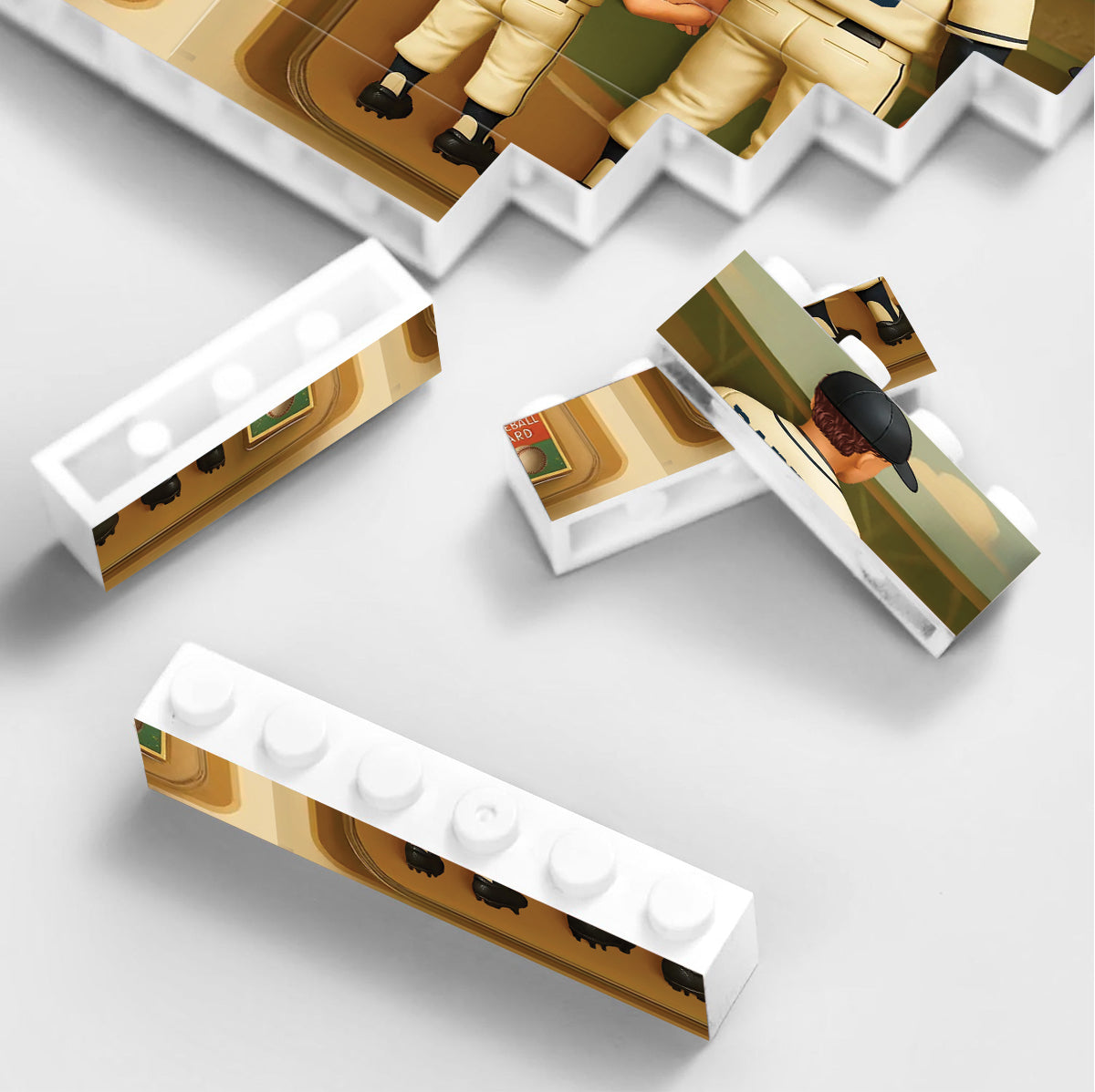 Baseball Dad - Personalized Baseball Vertical Rectangle Building Brick Blocks Printed On Both Sides