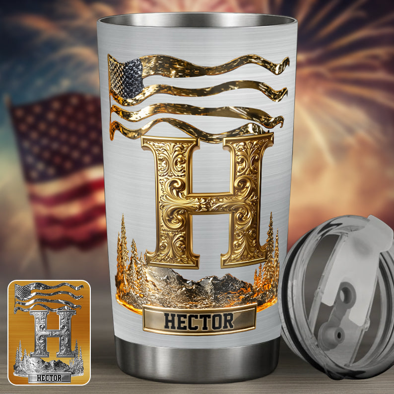 Namensinitialen-Alphabet - Personalisierter Luxus-Trinkbecher