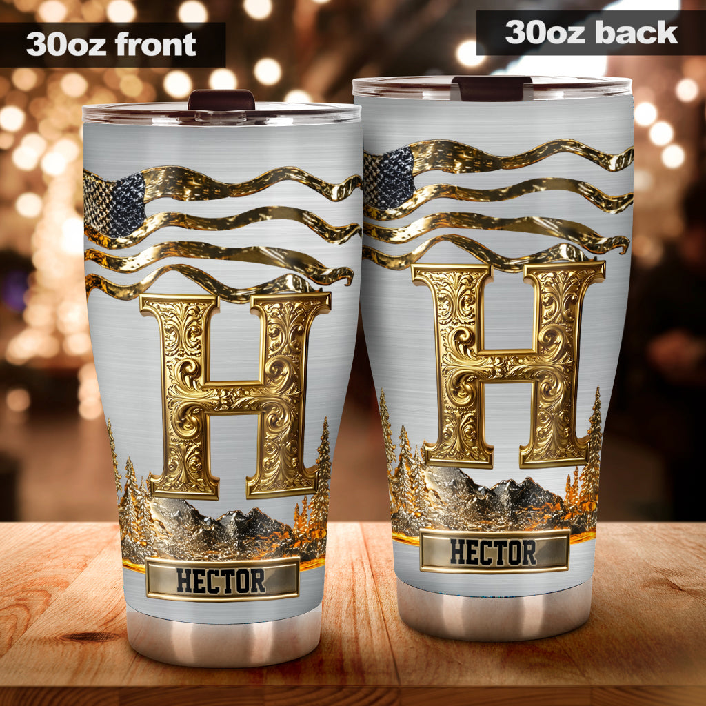 Namensinitialen-Alphabet - Personalisierter Luxus-Trinkbecher
