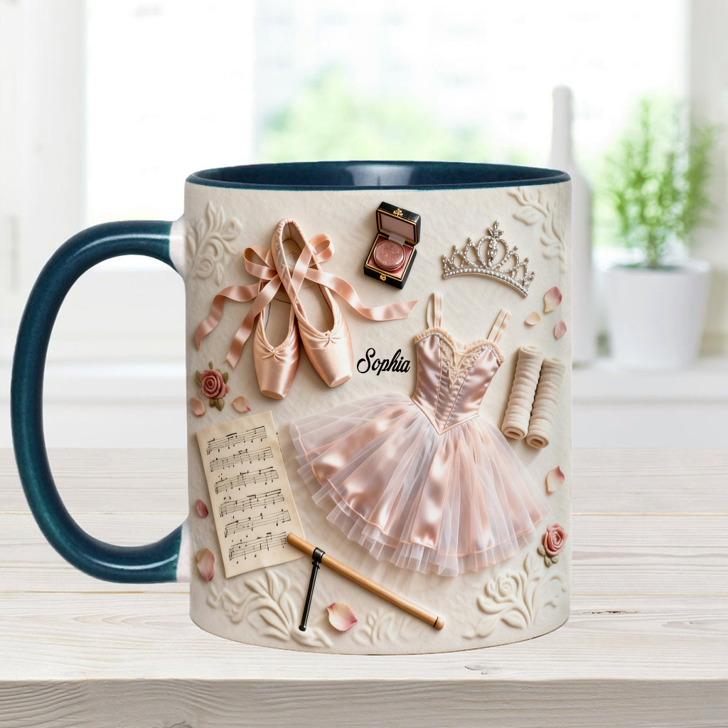 Liebe zum Ballett – Personalisierte Tasse und Untersetzer mit Ballettmotiv