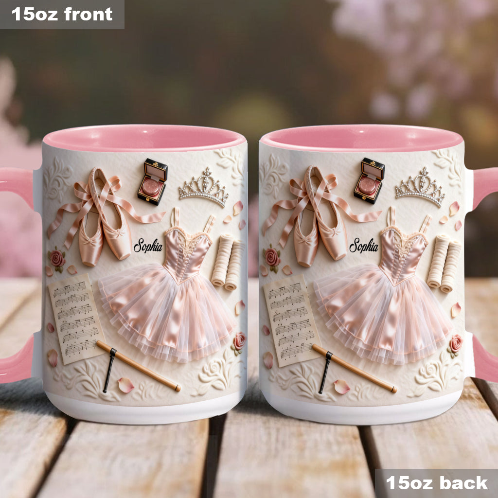 Liebe zum Ballett – Personalisierte Tasse und Untersetzer mit Ballettmotiv