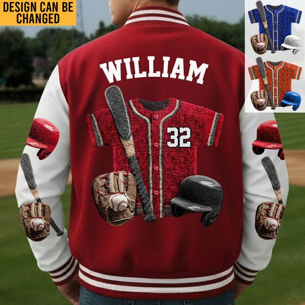 Baseball Life – Personalisierte Baseball-Collegejacke