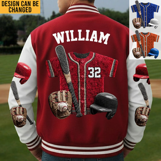 Baseball Life – Personalisierte Baseball-Collegejacke