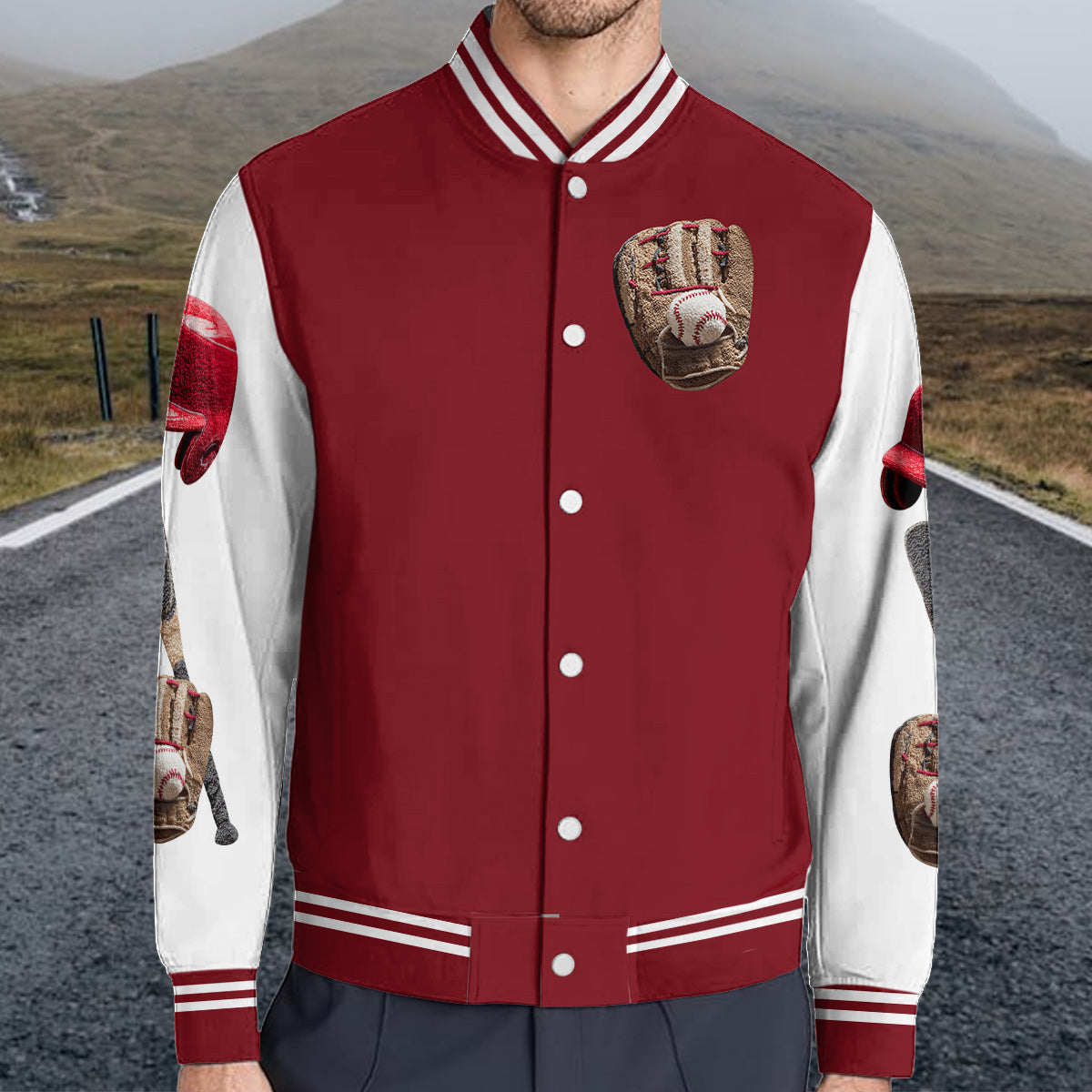 Baseball Life – Personalisierte Baseball-Collegejacke