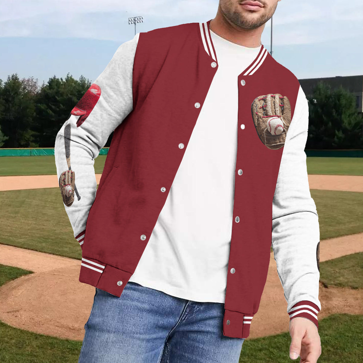 Baseball Life – Personalisierte Baseball-Collegejacke