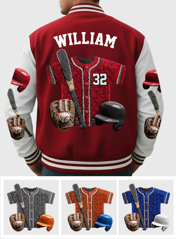 Baseball Life – Personalisierte Baseball-Collegejacke
