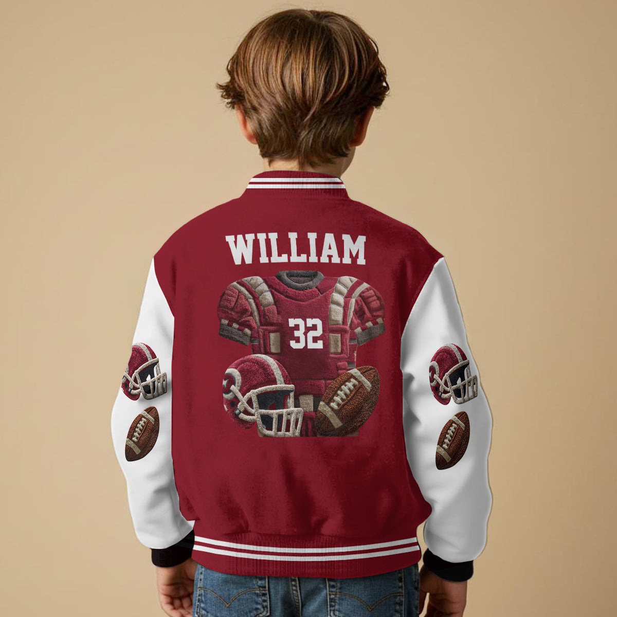 Love Football - Personalized Football Varsity Jacket