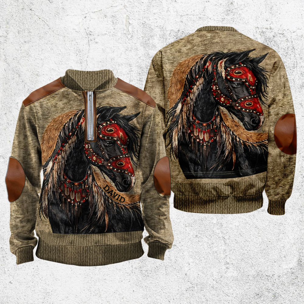 Indigenous - Personalized American Indian Men Zip-Up Sweatshirt