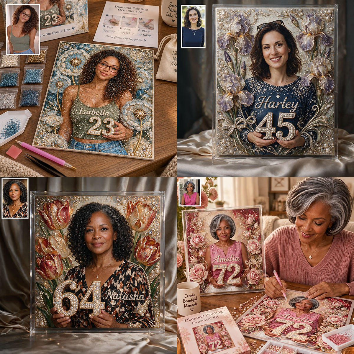 Birthday Gift - Personalized Birthday Diamond Painting Ornament Kit