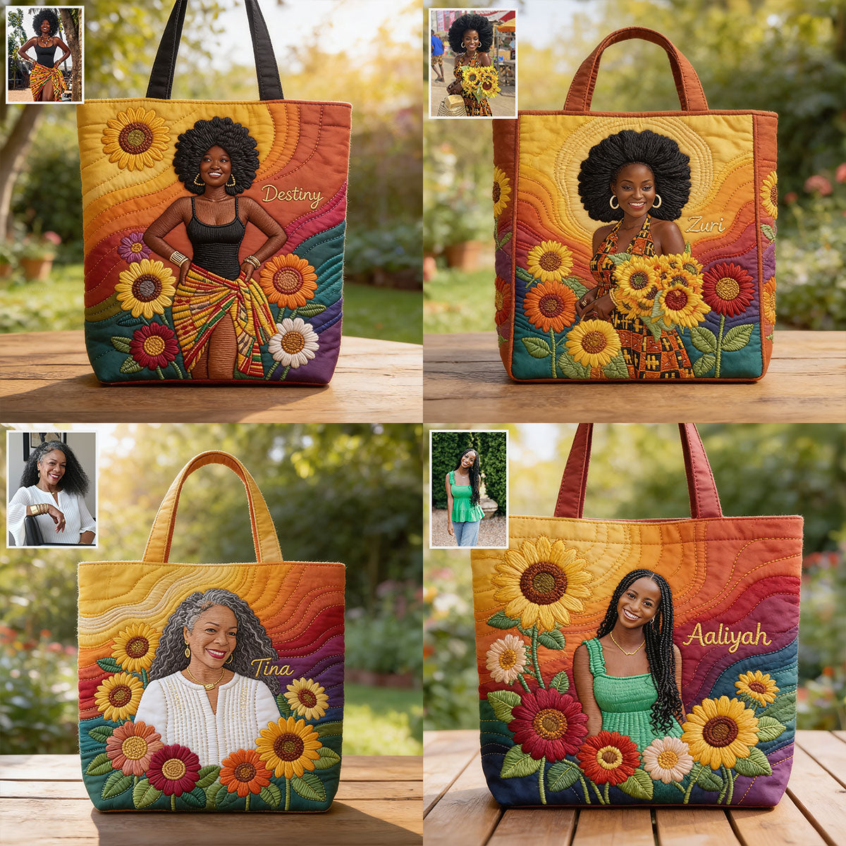 Any Photo Proud Woman - Personalized African American Quilted Tote Bag