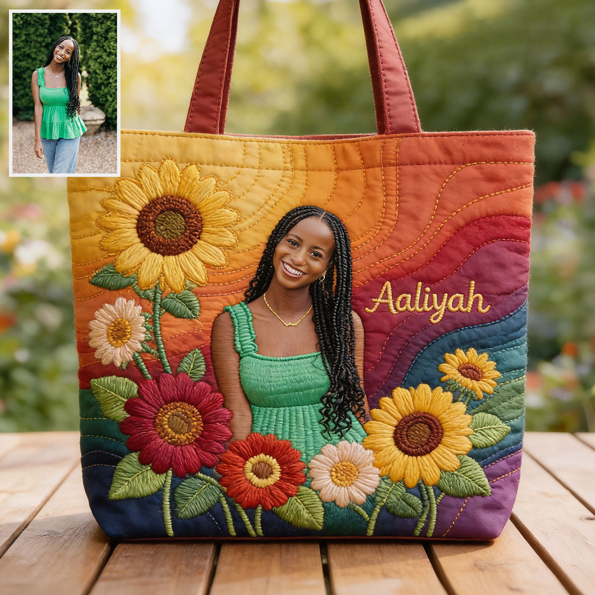 Any Photo Proud Woman - Personalized African American Quilted Tote Bag