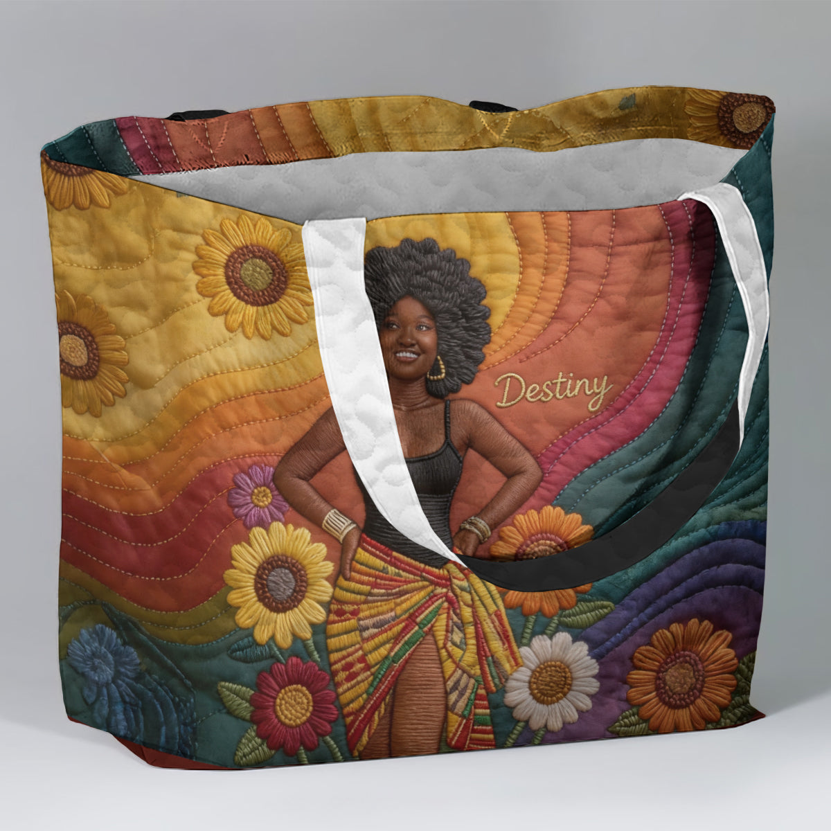 Any Photo Proud Woman - Personalized African American Quilted Tote Bag
