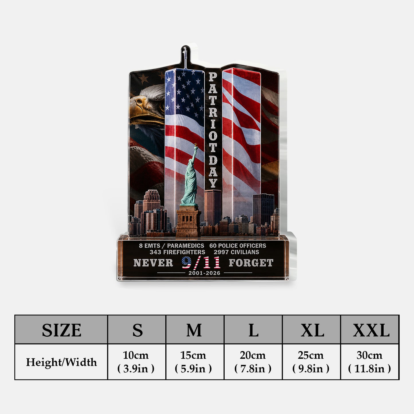 Never Forget 9/11 - Firefighter 2-Side Printed Acrylic Plaque