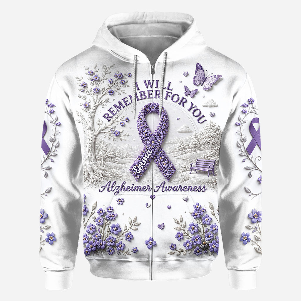 I Will Remember For You Purple - Personalized Alzheimer Awareness All Over Shirt