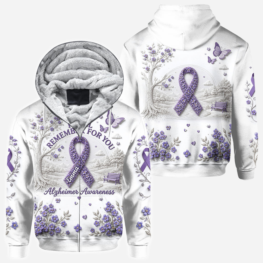 I Will Remember For You Purple - Personalized Alzheimer Awareness All Over Shirt
