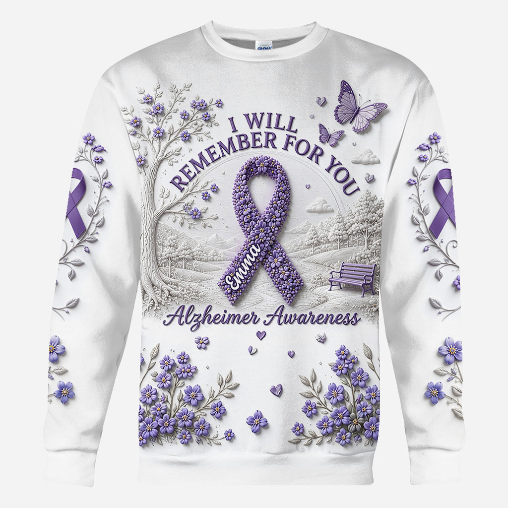 I Will Remember For You Purple - Personalized Alzheimer Awareness All Over Shirt