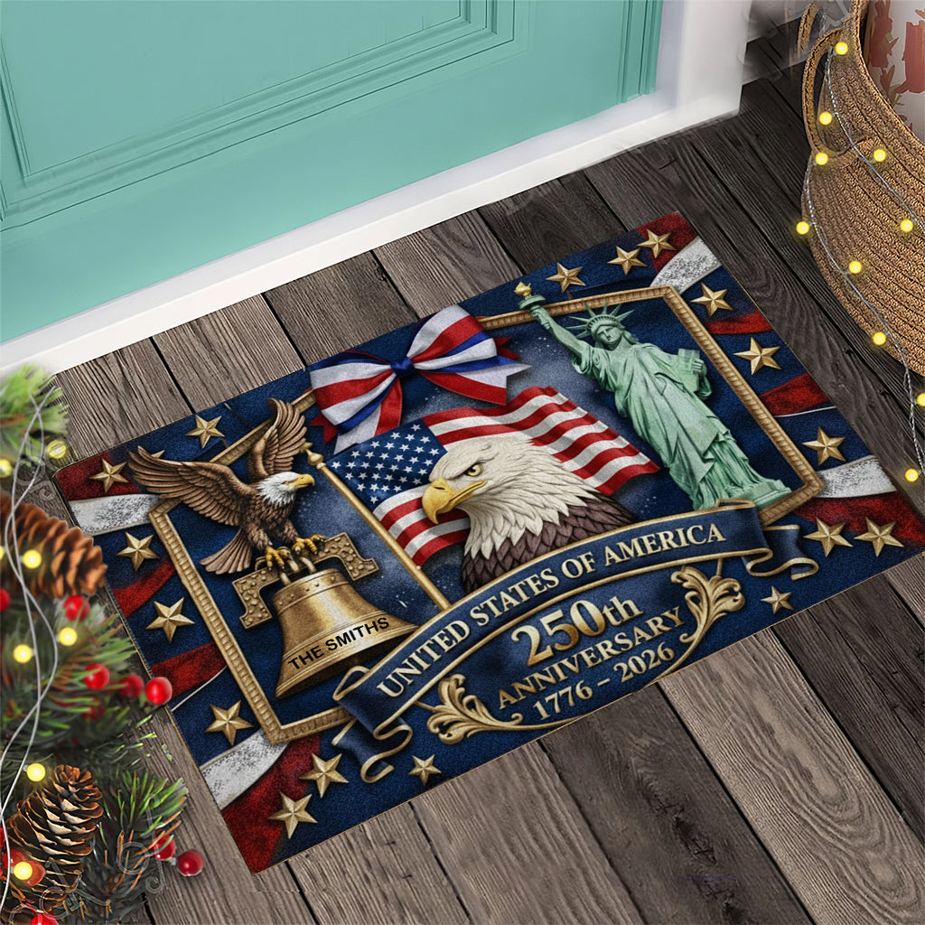 USA 250th Anniversary - Personalized Patriot Doormat