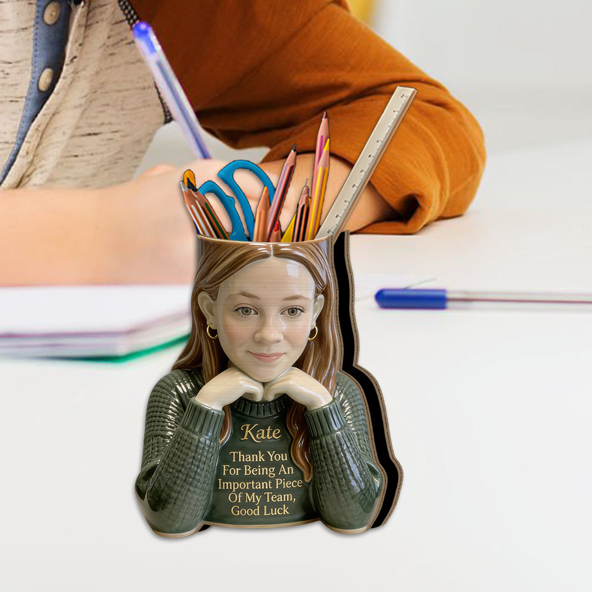 Don't Forget The Different That You Make - Personalized Colleague Wooden Desk Organizer