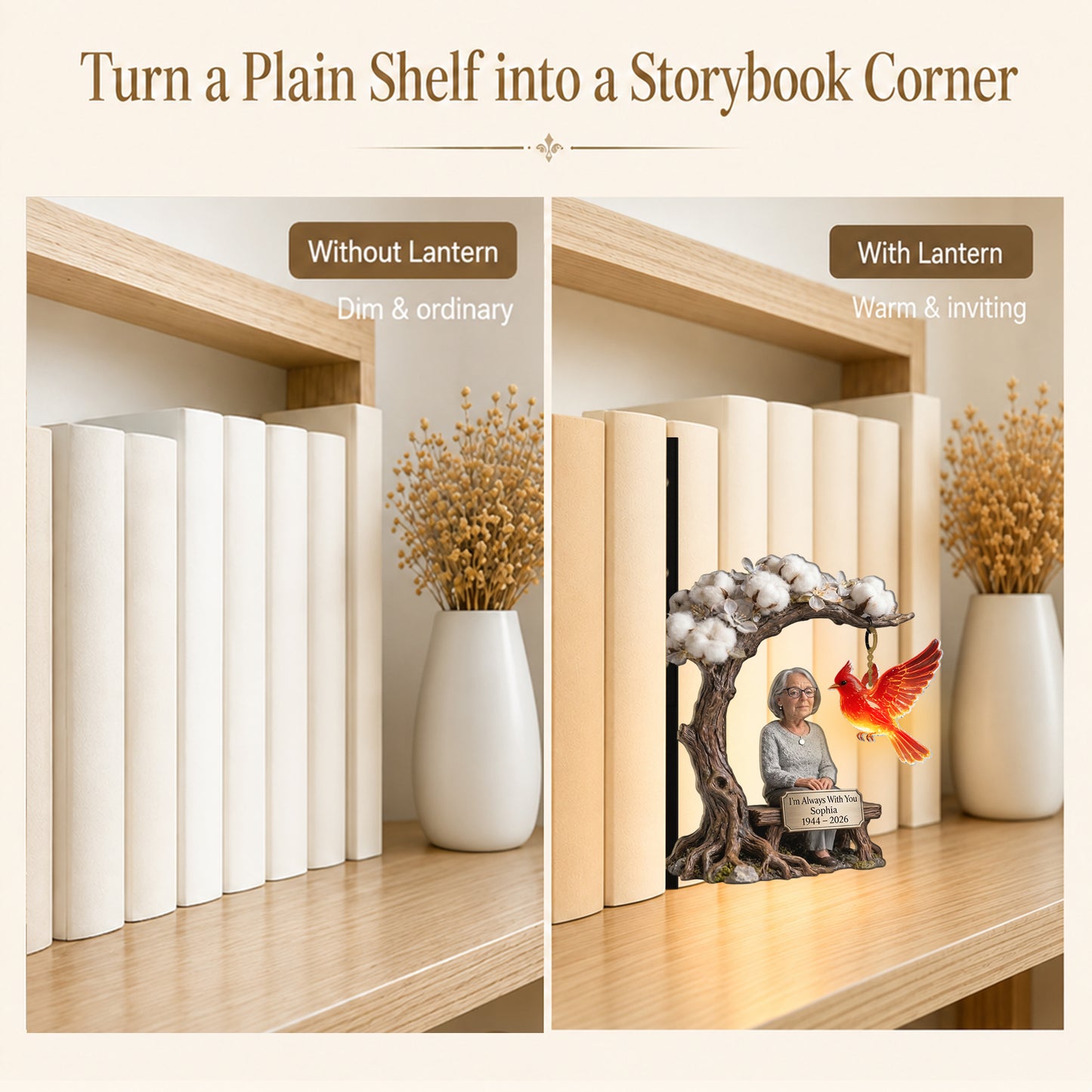 I'm Always With You - Personalized Memorial Bookshelf Lamp