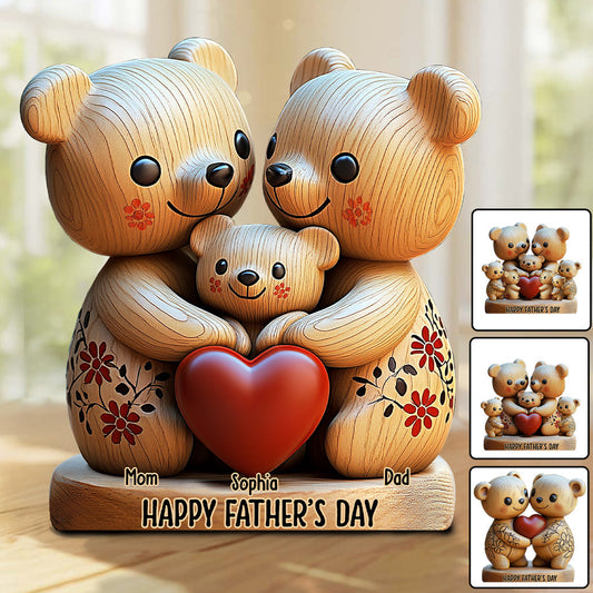 Wir lieben dich – Personalisierte Acrylplakette für Väter in individueller Form