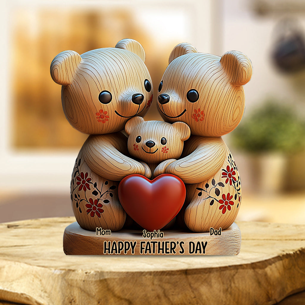 Wir lieben dich – Personalisierte Acrylplakette für Väter in individueller Form