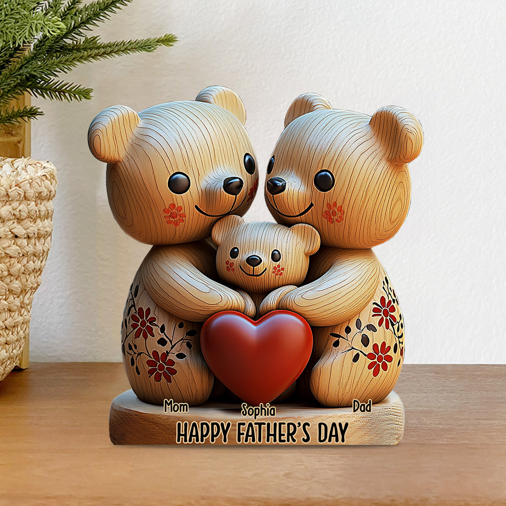 Wir lieben dich – Personalisierte Acrylplakette für Väter in individueller Form