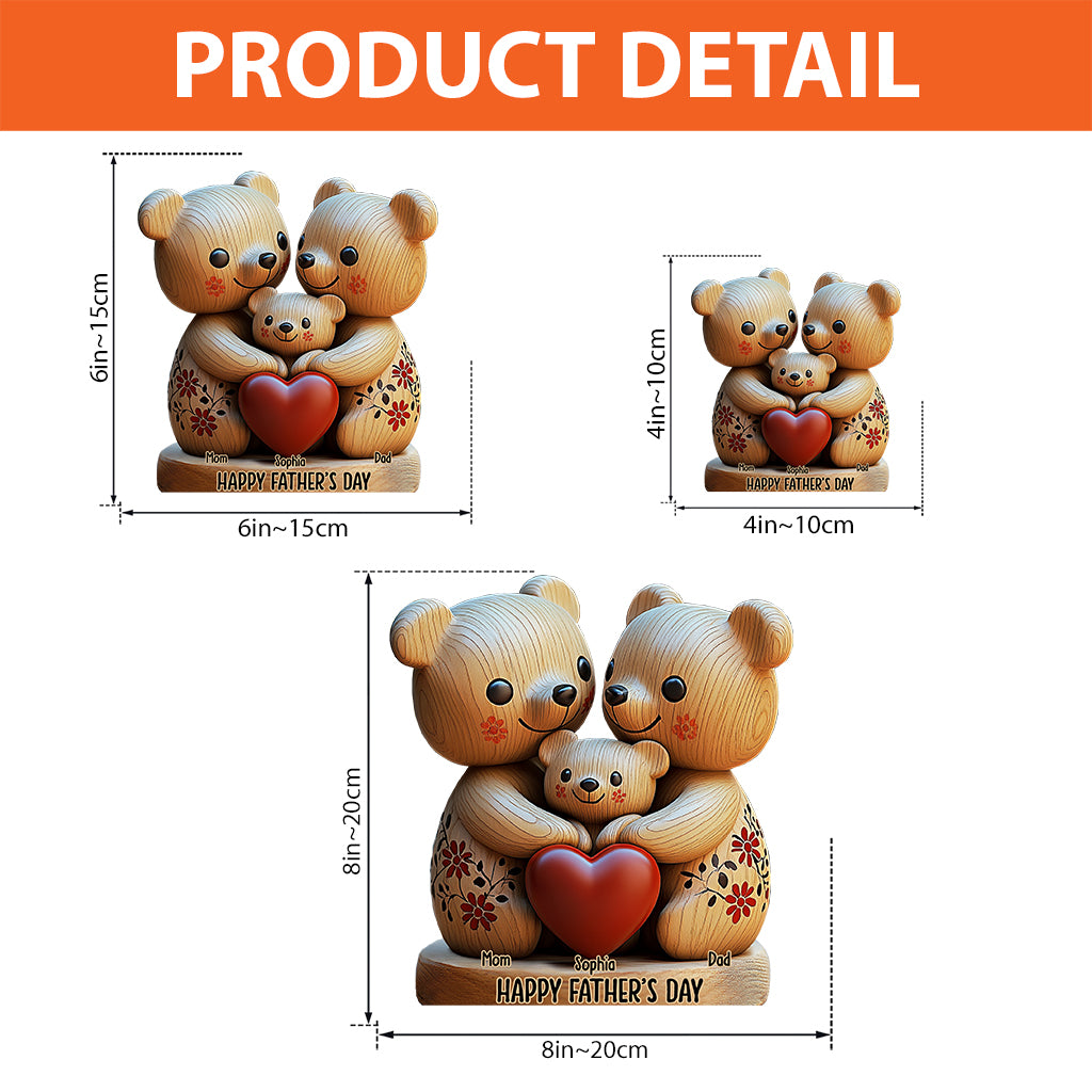 Wir lieben dich – Personalisierte Acrylplakette für Väter in individueller Form