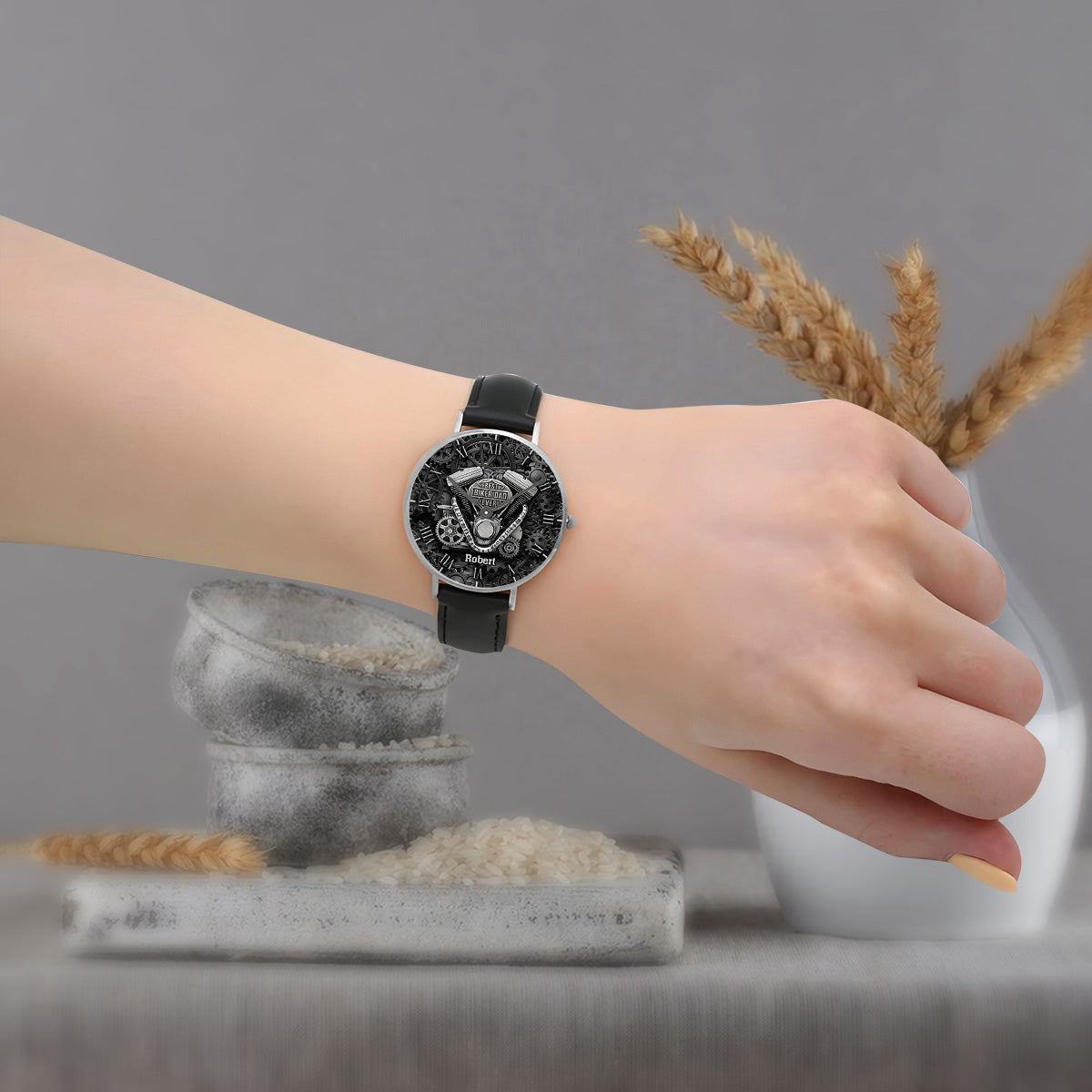 Best Dad Ever - Personalized Biker Hand Watch