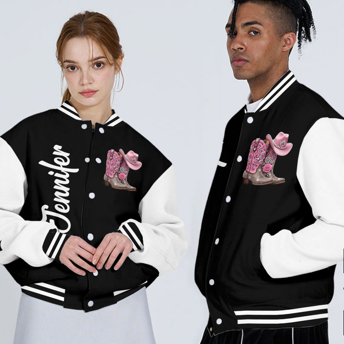 Cowgirl Boots - Personalized Cowgirl Varsity Jacket