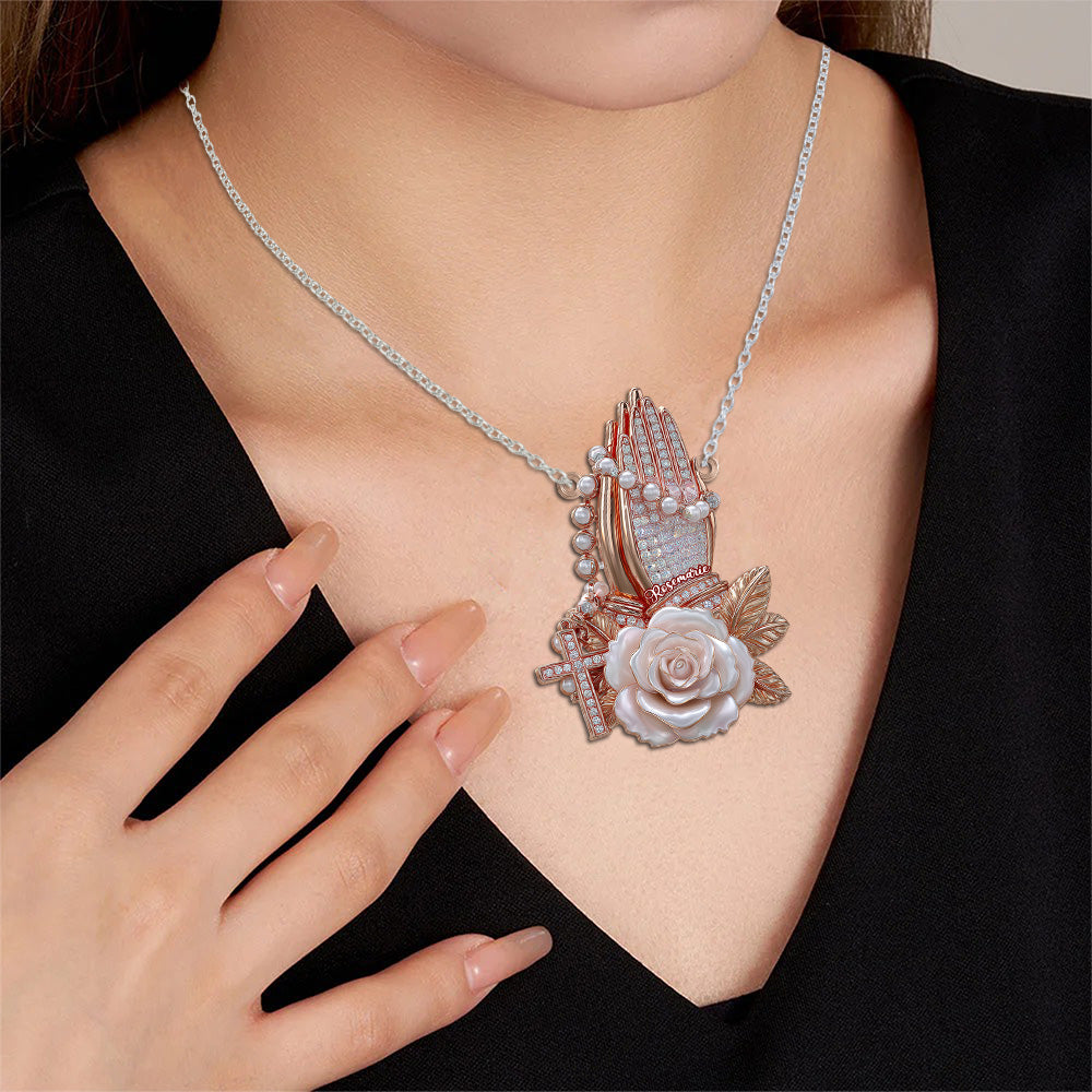 Ich bete zu Gott – Personalisierte christliche Halskette mit individuell geformtem Anhänger