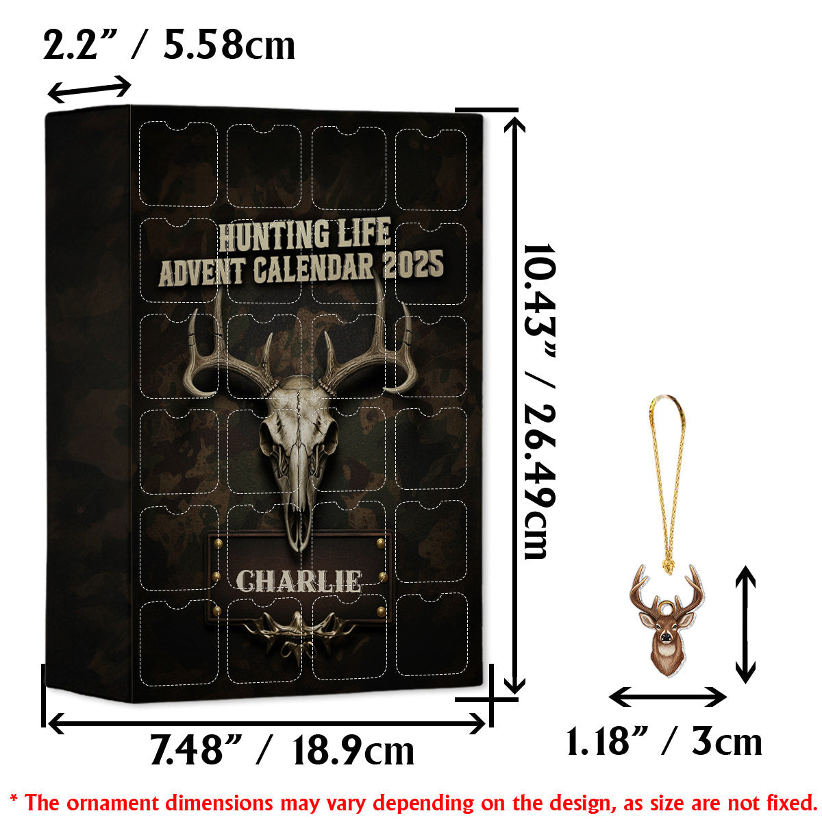 Jagdleben – Personalisierter Jagd-Adventskalender mit Ornamenten