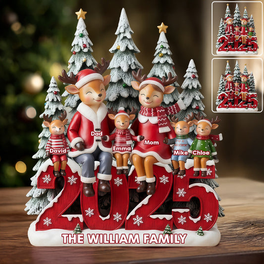 Glückliche Familie – Personalisierte Acrylplakette in individueller Familienform