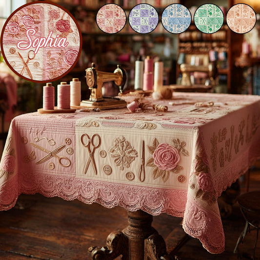 Love Sewing - Personalized Sewing Table Cloth Cover