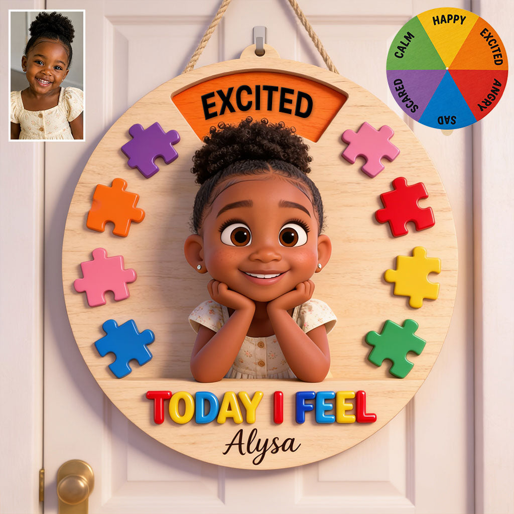 Today I Feel - Personalized Autism Awareness Spinner Sign Custom Shape