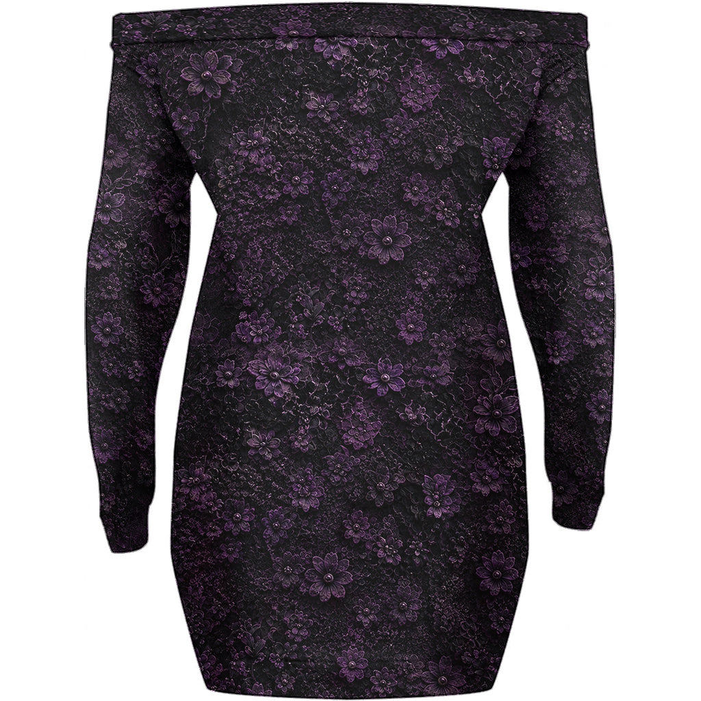 Seele eines Drachen - Personalisiertes Off-Shoulder Langarmkleid