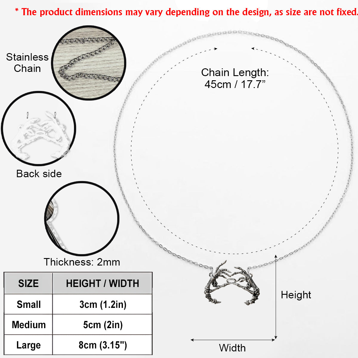 Till Death Do Us Part - Personalized Skull Custom Shaped Pendant Necklace