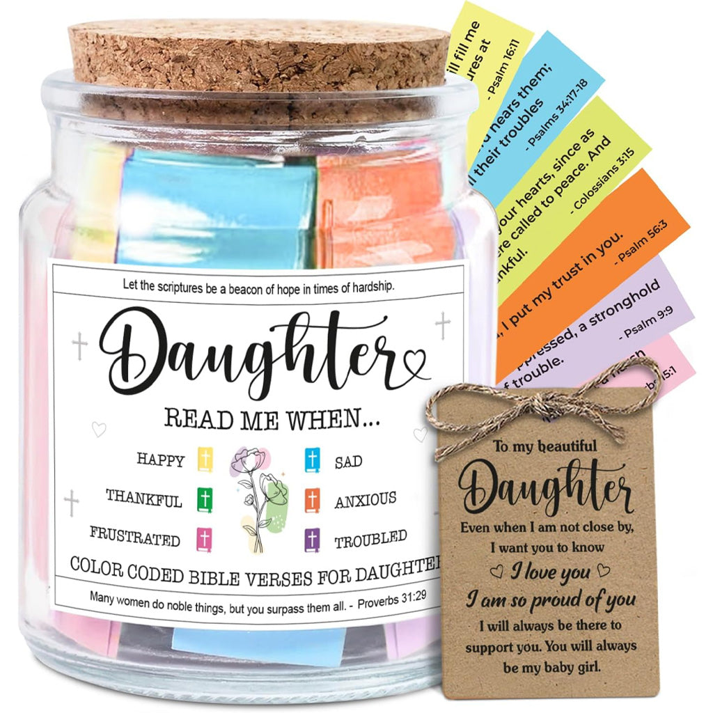 Dekoratives Glasgefäß mit inspirierenden Bibelversen (92 Verse)