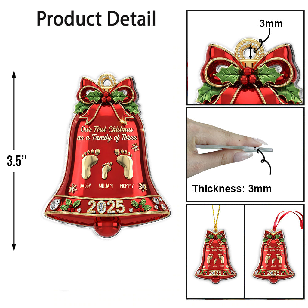 Erstes Weihnachtsfest als Familie – personalisierter Familienschmuck